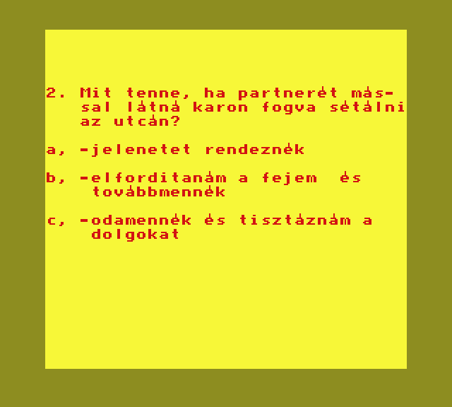 Teszt a féltékenységről extra