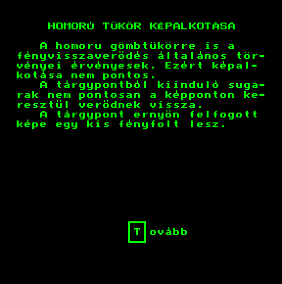 Homorú tükör képalkotása