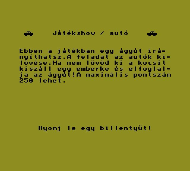 Játék show / autó