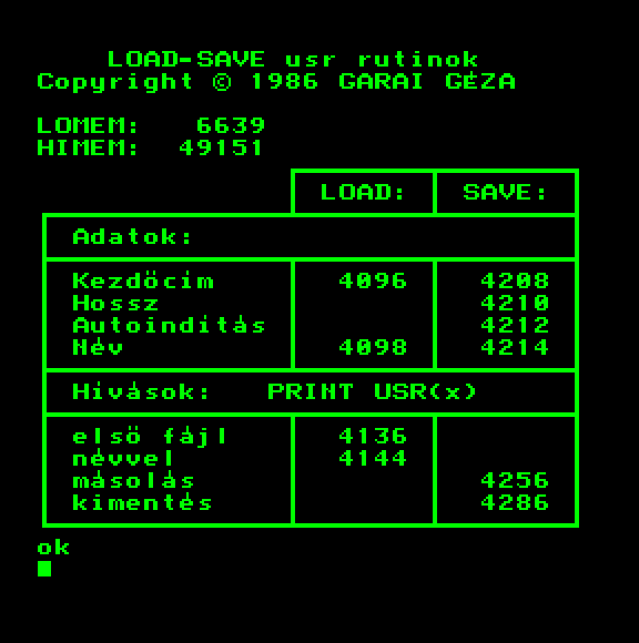 Load-Save usr rutinok v2