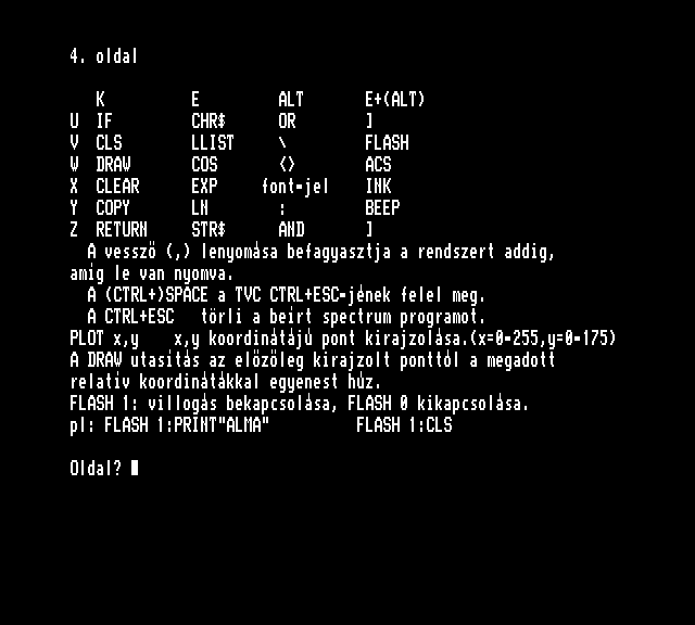 Spectrum Leírás extra