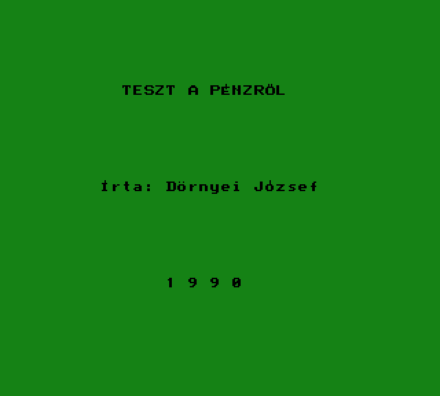 Teszt a pénzről