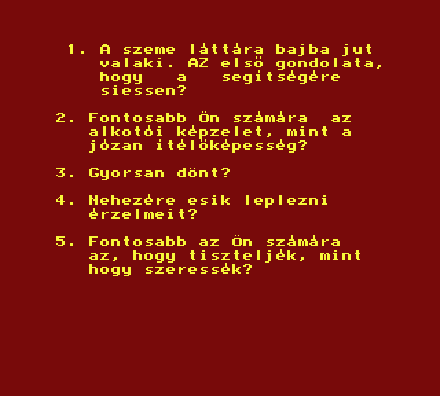 Teszt a vérmérsékletről extra