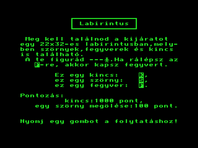 ZX81 Labirintus